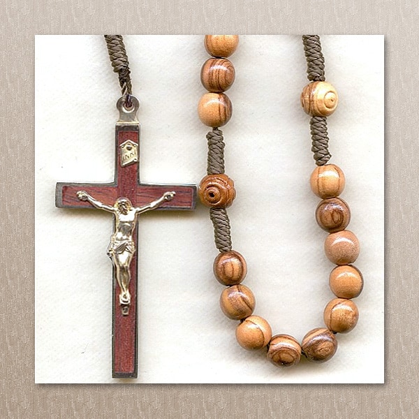 Olive Wood Cord Rosary