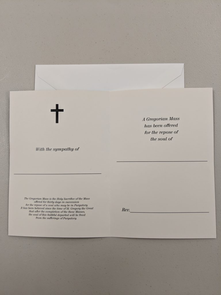 Gregorian Mass Servants of the Holy Family