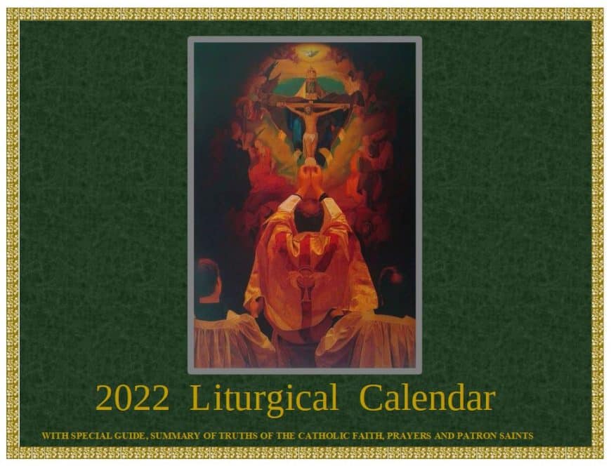 2022 Liturgical Calendar – Servants of the Holy Family