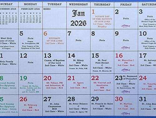 2026 Mini Liturgical Calendar