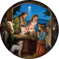 holy family image from circular advent calendar holy family image_medallion_300X300
