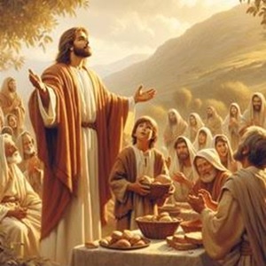 Jesus feeds 5000 - loaves and fishes